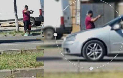 VIDEO Momente de panică în Ploiești. Un bărbat a amenințat trecătorii cu un pistol de jucărie