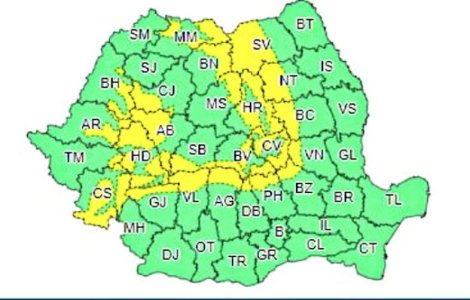 Vremea pentru ziua de vineri, 24 septembrie. Cod galben în vigoare