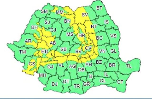 Vremea pentru ziua de vineri, 24 septembrie. Cod galben &icirc;n vigoare