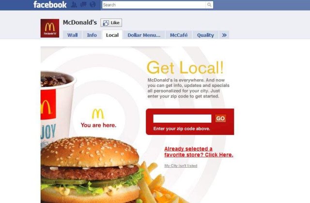 Facebook si  McDonald's sunt pe urma voastra!
