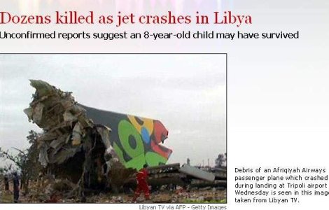 Tragedie aviatica in Tripoli