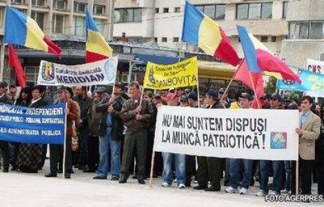 Bugetarii au protestat luni in Capitala