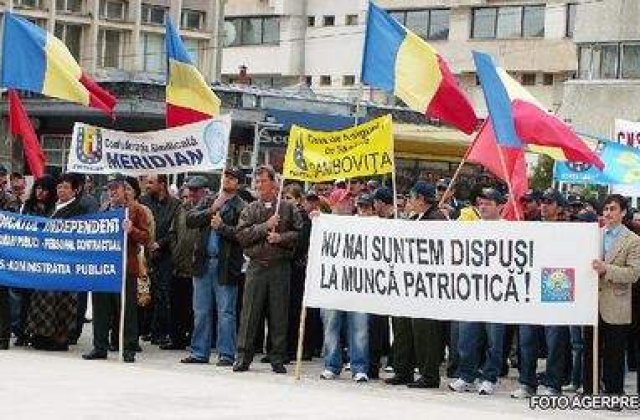 Bugetarii au protestat luni in Capitala