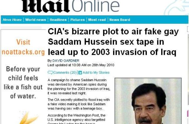 CIA a vrut sa difuzeze un film fals cu Saddam facand sex cu un adolescent