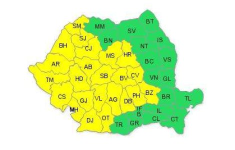 AVERTIZARE: Cod galben de ploi