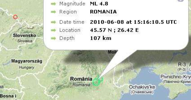  Video : Cutremur de 4,8 grade in Romania