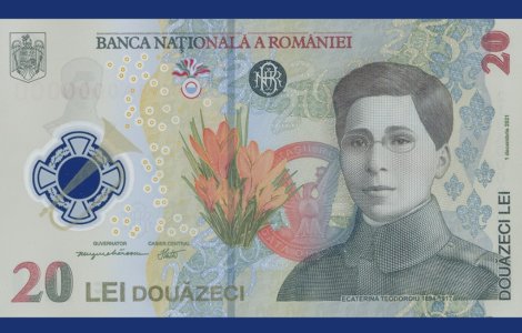 BNR a prezentat în premieră cum va arăta bancnota de 20 de lei cu chipul Ecaterinei Teodoroiu