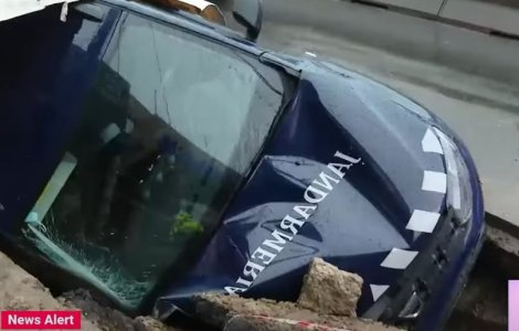 Dosar penal în cazul mașinii de Jandarmerie căzute în șanț pe strada Fundeni