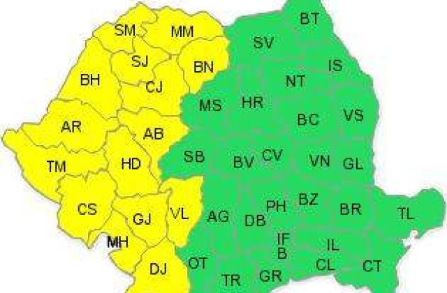 Cod galben de ploi, vijelii si inundatii