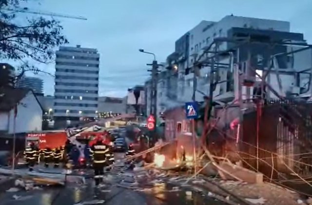 VIDEO Explozie puternică la o pensiune din Cluj-Napoca. O femeie a murit carbonizată