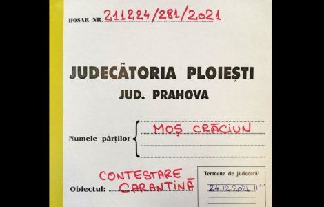 Dosar fictiv la Judecătoria Ploiești: Moș Crăciun contestă decizia de carantinare