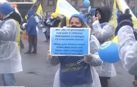 Sindicaliştii din Sănătate protestează la Guvern, Cotroceni şi Parlament. Ce revendicări cer aceștia