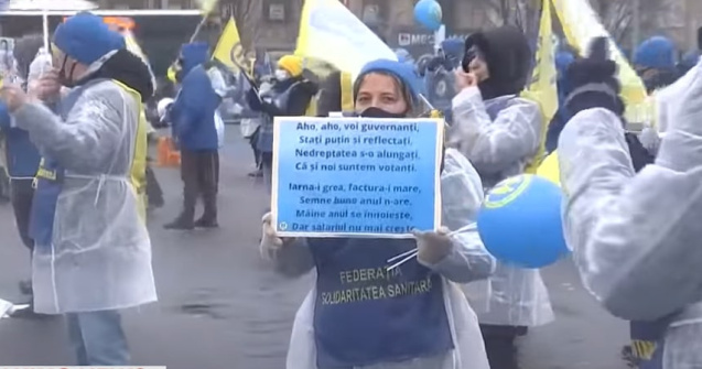 Sindicaliştii din Sănătate protestează la Guvern, Cotroceni şi Parlament