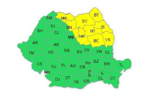 Codul galben se prelungeste