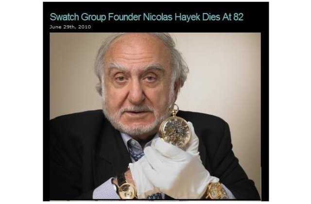"Parintele" Swatch a murit inconjurat de ceasuri