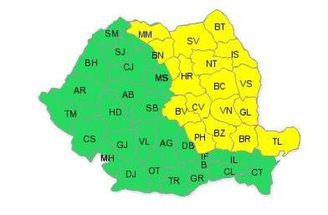 Codul galben de ploi, extins