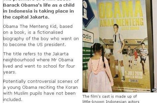 Film despre copilaria lui Barack Obama, lansat in Indonezia
