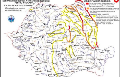 Cod rosu de inundatii pe Olt si Prut