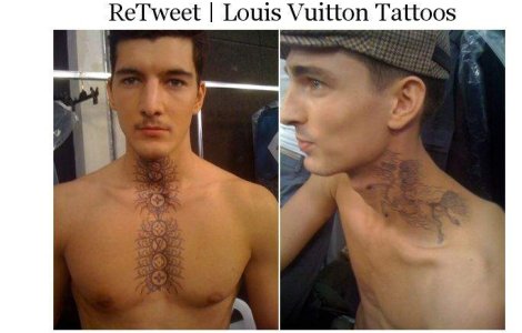 Tatuaje temporare marca Louis Vuitton