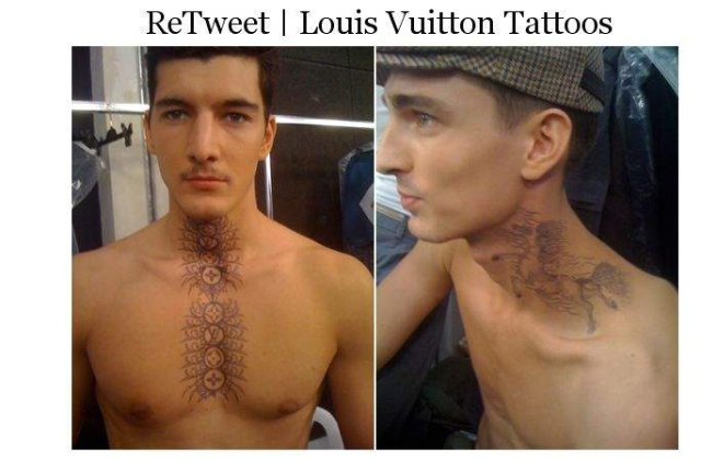 Tatuaje temporare marca Louis Vuitton