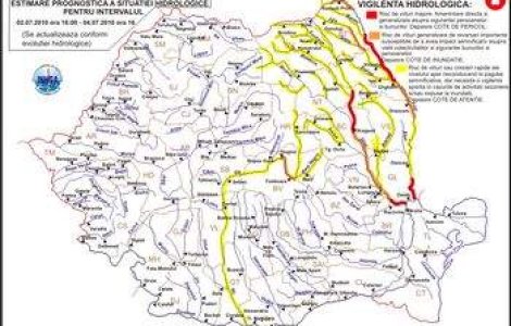 Codul rosu pe Prut si Siret a fost prelungit
