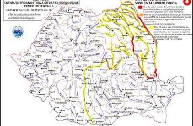 Codul rosu pe Prut si Siret a fost prelungit
