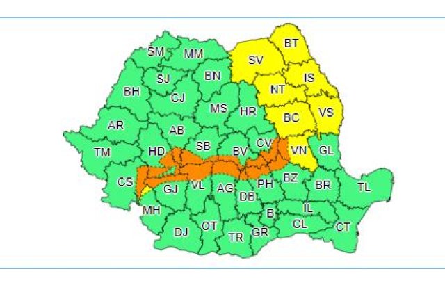Prognoza meteo pentru weekendul 15 - 16 ianuarie 2022. COD PORTOCALIU de vânt puternic 