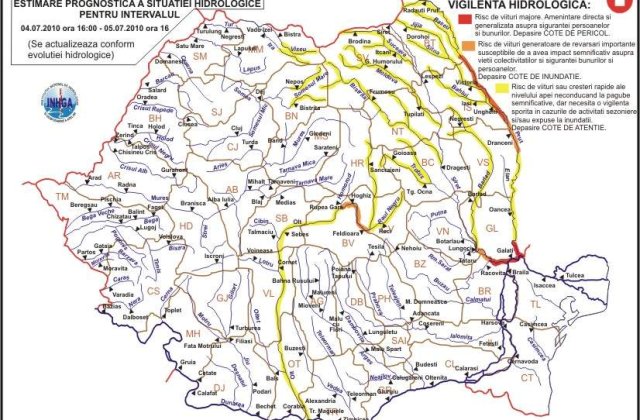 Codul rosu pe Prut si Siret a fost prelungit
