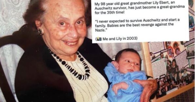 O supraviețuitoare a Holocaustului, străbunică pentru a 35-a oară. Lily Ebert susține că bebelușii sunt „cea mai bună răzbunare împotriva naziștilor”