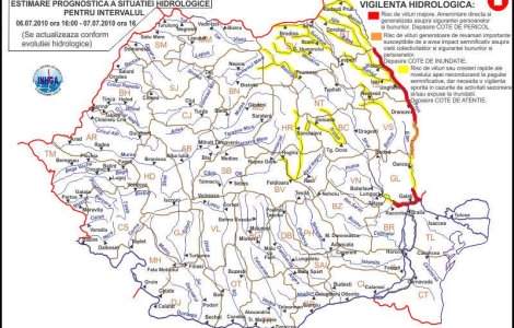 Siret si Prut, in continuare sub cod rosu de inundatii