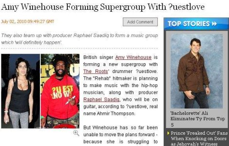 Amy Winehouse isi formeaza trupa?