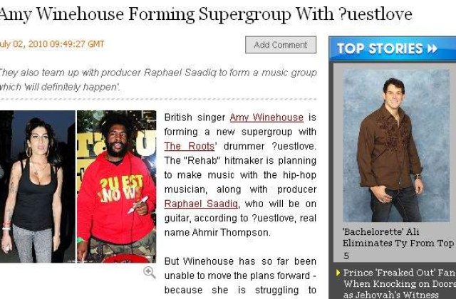 Amy Winehouse isi formeaza trupa?