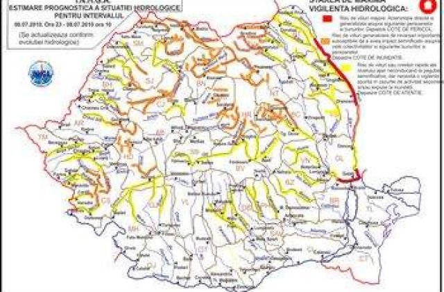 Codul rosu de inundatii a fost prelungit