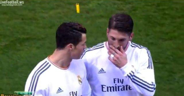  Video  Ronaldo, lovit de o bricheta in timpul meciului cu Atletico