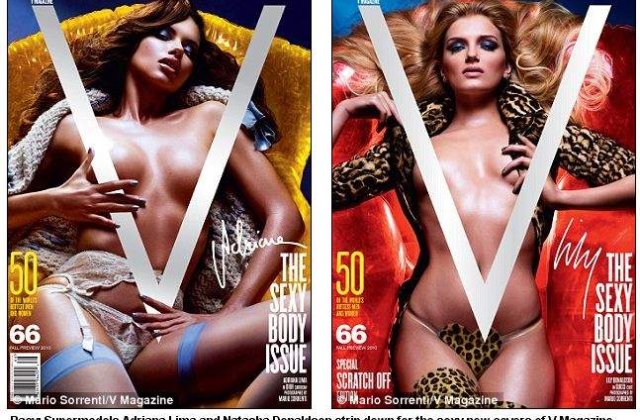 Modele celebre, topless pe coperta revistei V