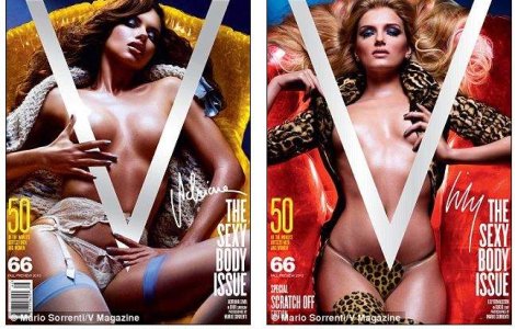 Modele celebre, topless pe coperta revistei V
