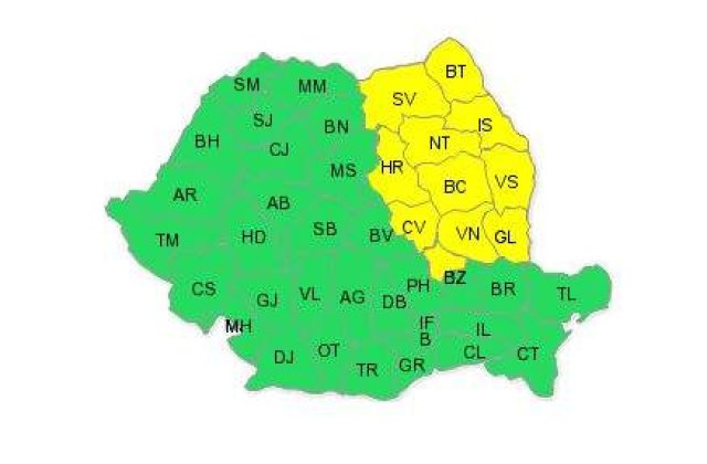 Meteorologii au emis un nou cod galben de ploi