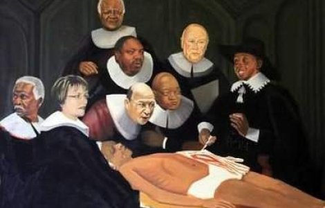 Un tablou cu Mandela mort provoaca indignare