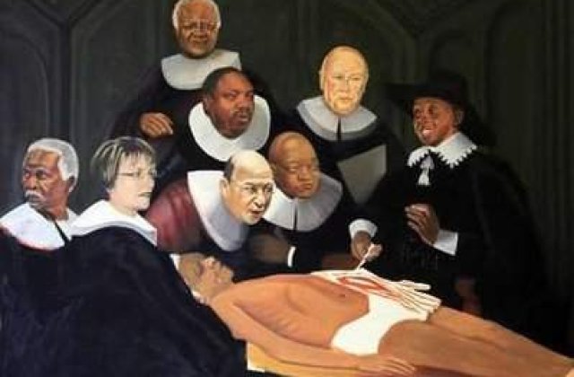 Un tablou cu Mandela mort provoaca indignare