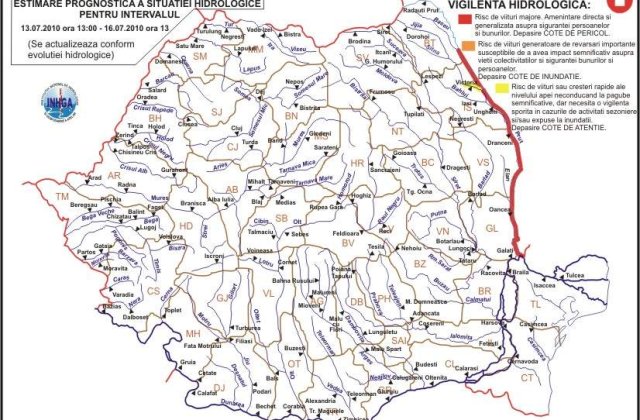 Cod rosu pe Prut pana vineri