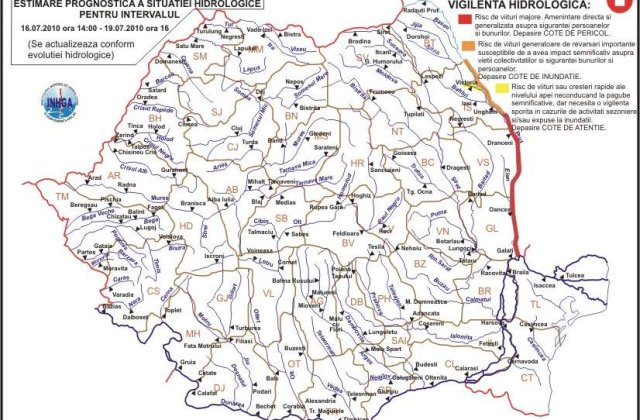 Cod rosu pe Prut pana luni