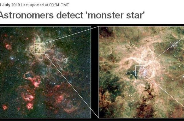 A fost descoperita cea mai mare stea din univers