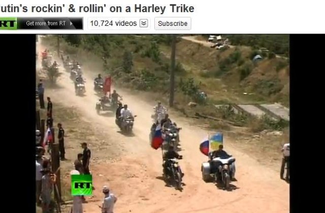 [VIDEO]: Putin, pe Harley Davidson la Sevastopol