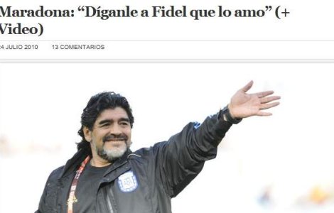  Video  Maradona: "Fidel Castro, te iubesc si te voi vizita!"