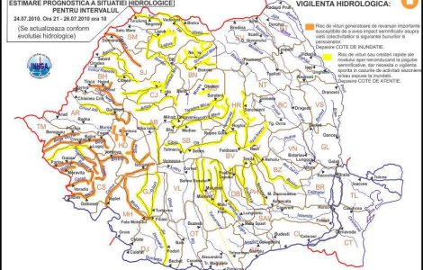 Hidrologii extind avertizarea de inundatii