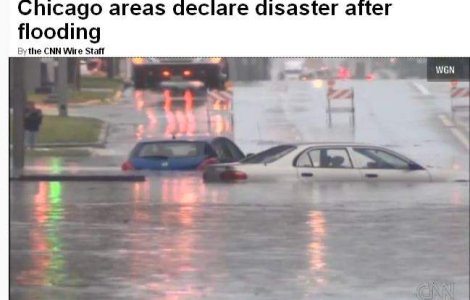  Video  Chicago: Stare de calamitate, din cauza inundatiilor