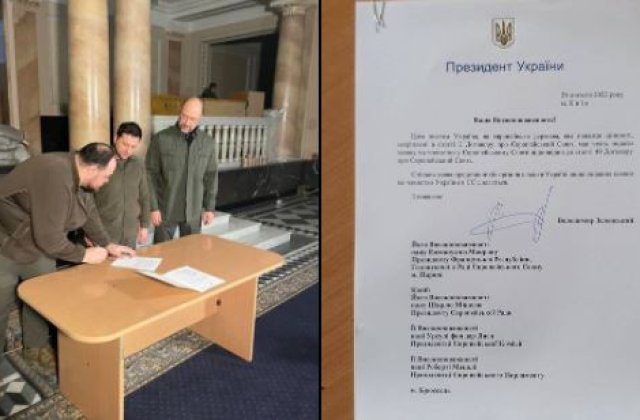 Volodimir Zelenski a semnat cererea de aderare a Ucrainei la UE