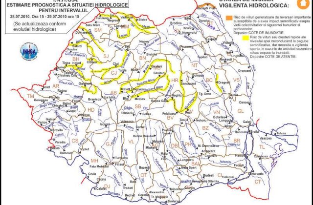 Cod portocaliu de inundatii pe Prut