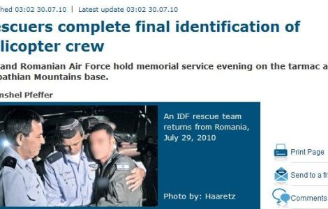 Trupurile militarilor israelieni morti la Fundata se intorc acasa