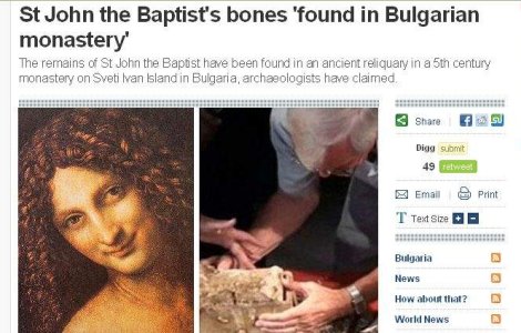 Au fost descoperite ramasitele lui Ioan Botezatorul